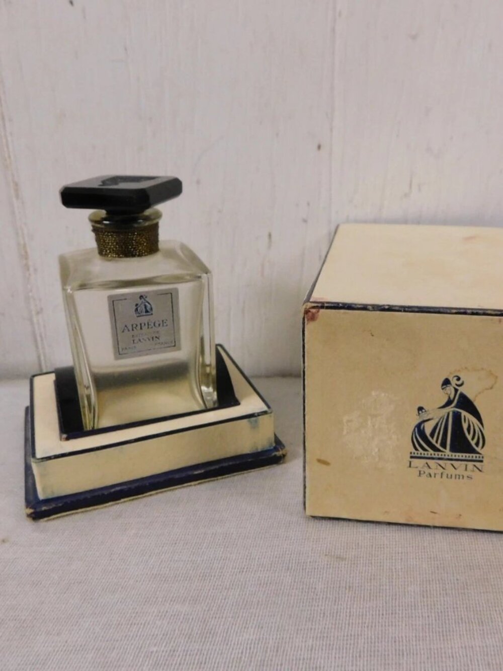 Vintage Lanvin Paris ARPGE Extrait Perfume Collectors Empty Bottle & Box
